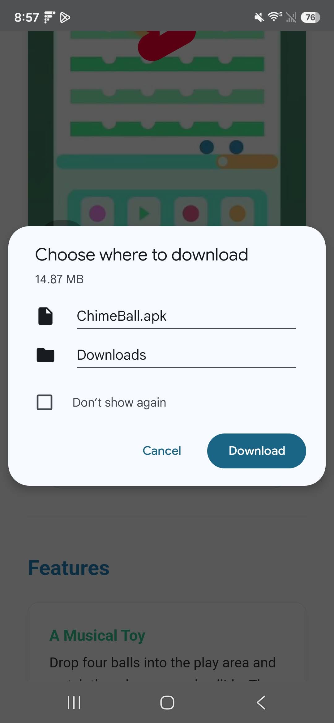 Step 1: Download prompt in Chrome