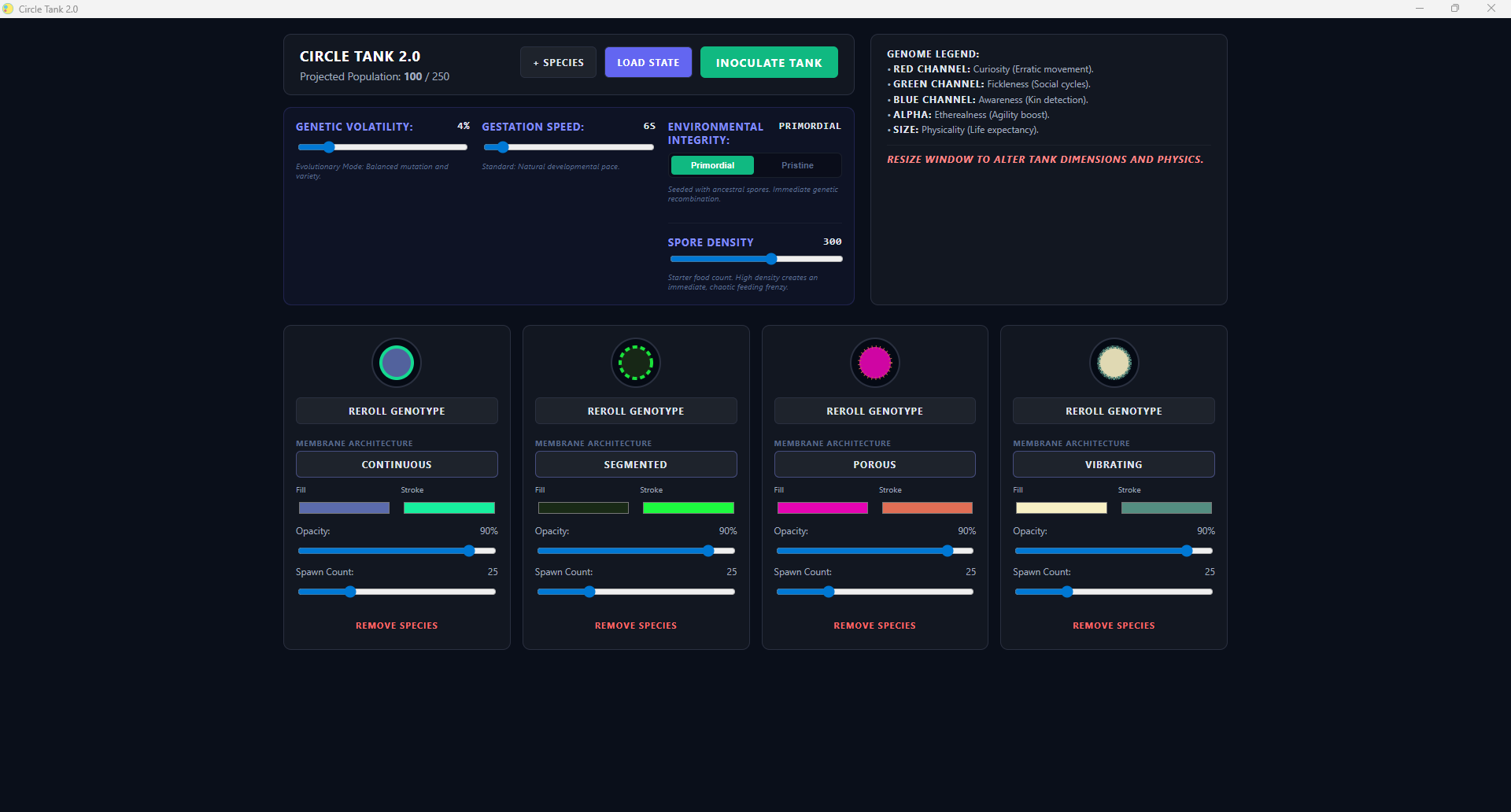 Setup Screen
